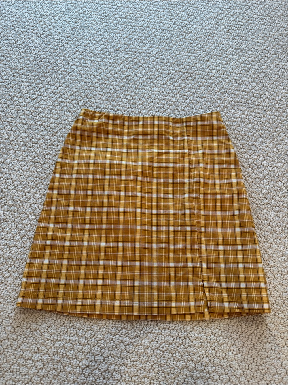 Yellow Plaid A-Line Skirt